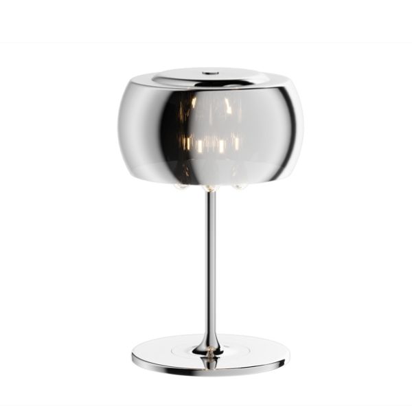 lampa stołowa glamour,srebrna, kryształki
