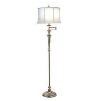 Elegancka lampa podłogowa Arlington - metalowa, biały abażur
