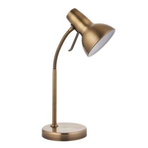 Metalowa lampa biurkowa Amalfi - złota, port USB