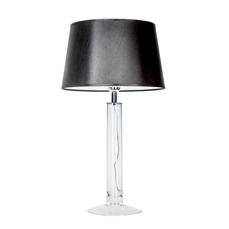 Transparentna lampa stołowa Little Fjord - czarny abażur biały w środku