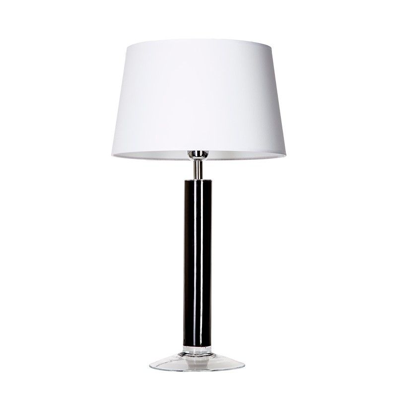 szklana lampa stołowa black&white