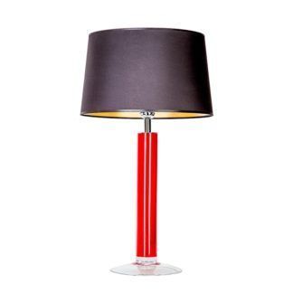 Czerwona lampa stołowa Little Fjord - szklana, czarny abażur