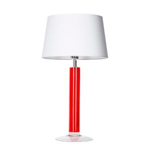 Szklana lampa stołowa Little Fjord - czerwona podstawa, biały abażur