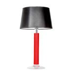 czerwono-czarna lampa stołowa
