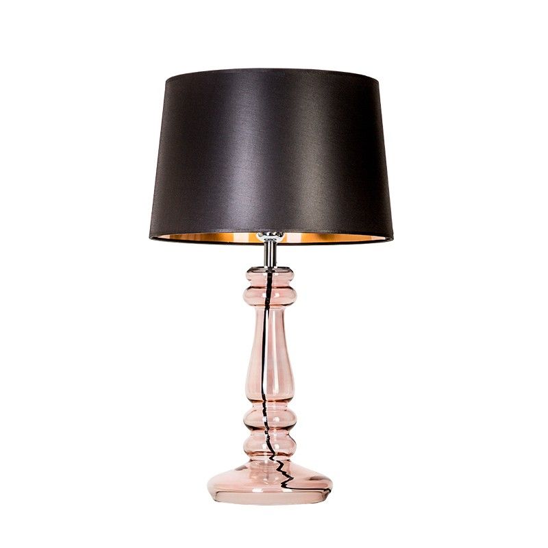 Szklana lampa stołowa Petit Trianon - czarny abażur, elegancka