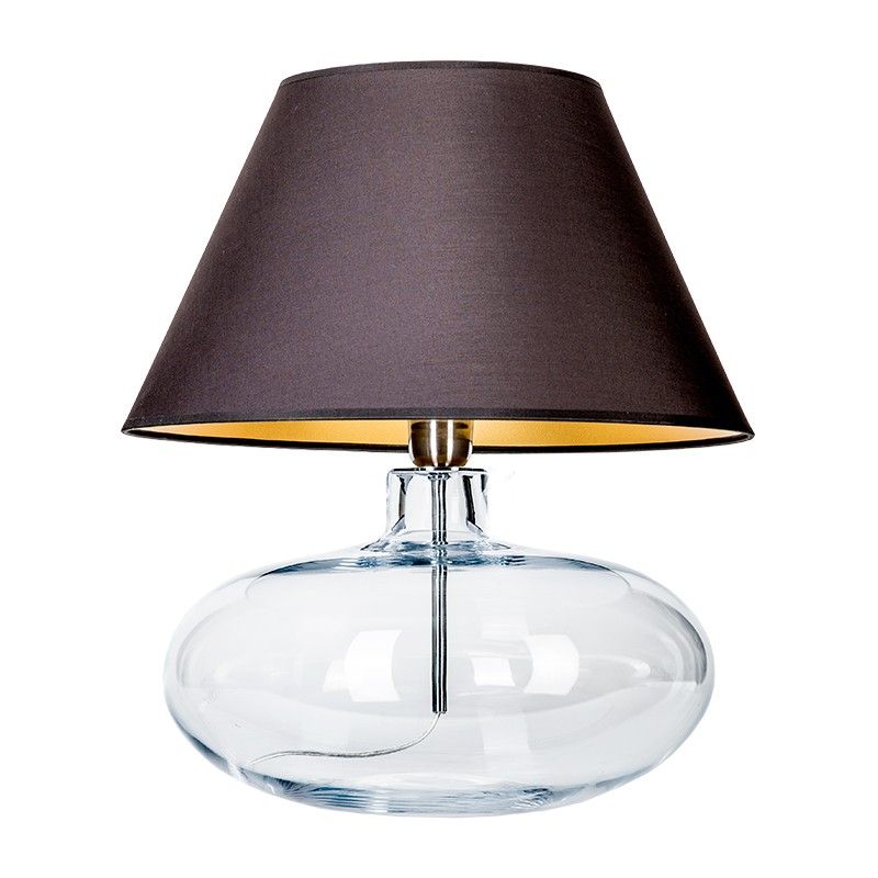 OUTLET Lampa stołowa Stockholm - transparentna, czarny abażur