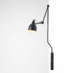 Czarna lampa ścienna Aida Short - regulowane ramię