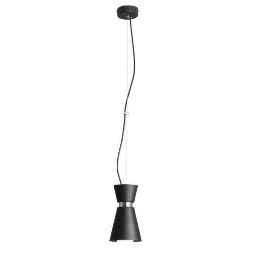Czarna lampa wisząca Kedar - czarny, stożkowy klosz, nowoczesna