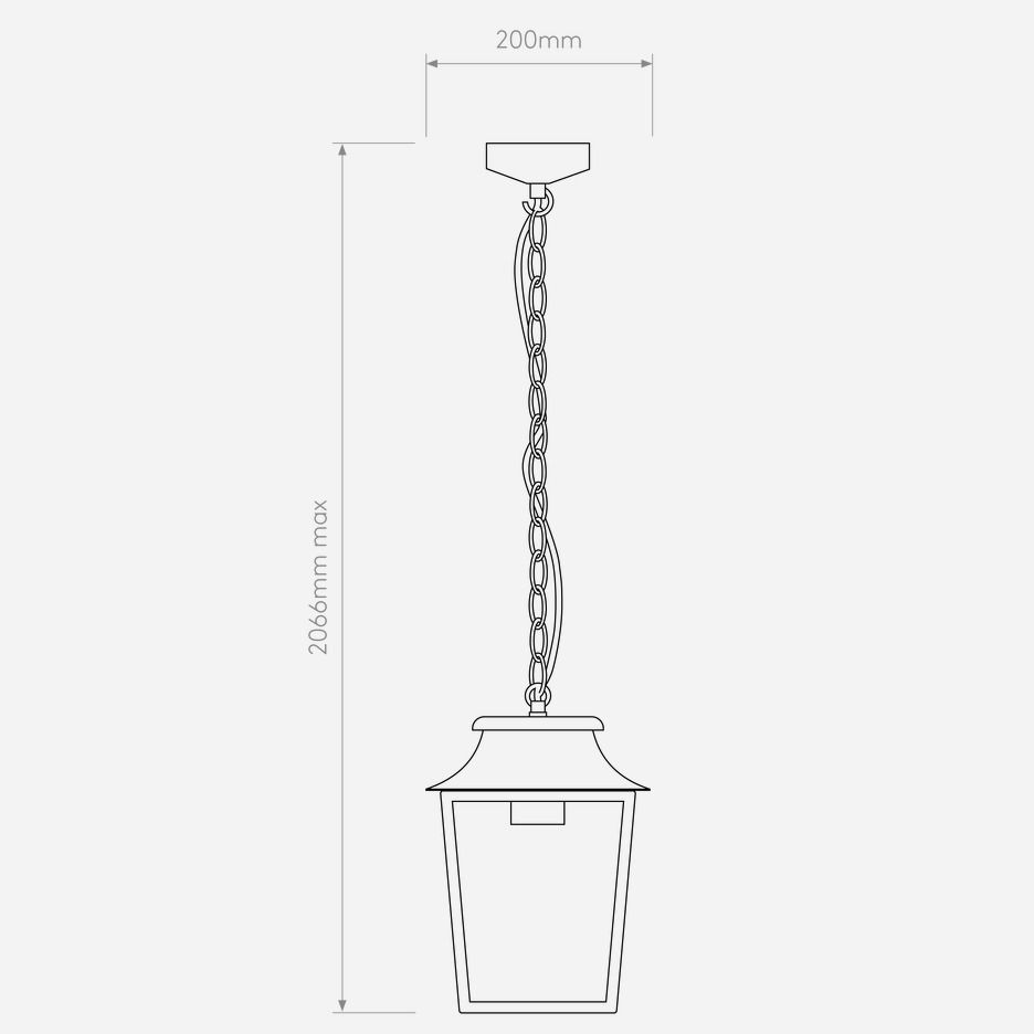 Klasyczna lampa wisząca Richmond - czarna oprawa, szklany klosz, IP23 - 1