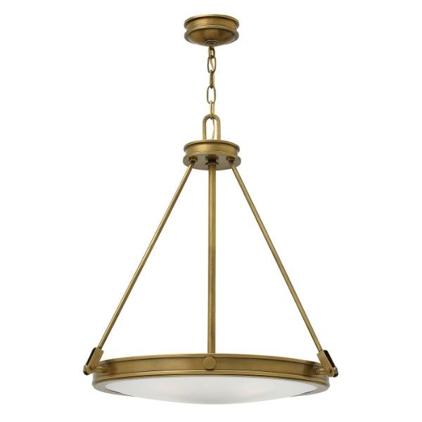 Efektowna lampa wisząca Collier - szklany klosz, złota oprawa