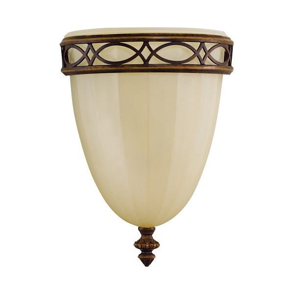 Szklana lampa ścienna Eleonor - beżowy klosz, klasyczna