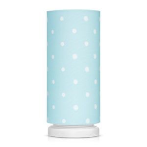 Pastelowa lampka nocna Lovely Dots Mint - bawełniany abażur