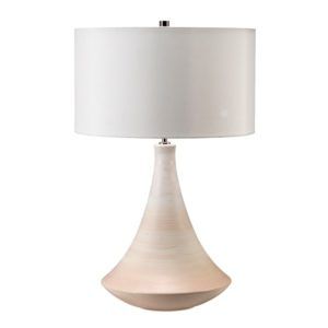 Kremowa lampa stołowa Pinner - matowa podstawa, kremowy abażur