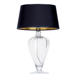 Gustowna lampa stołowa Bristol - szklana, czarny abażur