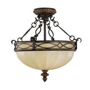 Beżowo-brązowa lampa sufitowa Eleonor - klasyczne zdobienia