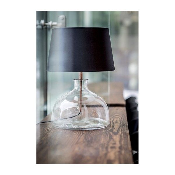 bezbarwna lampa stołowa ze szkła