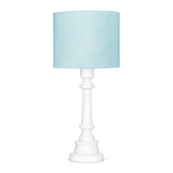 błękitna lampa stołowa