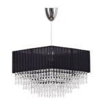 czarna lampa wisząca z kryształkami styl glamour