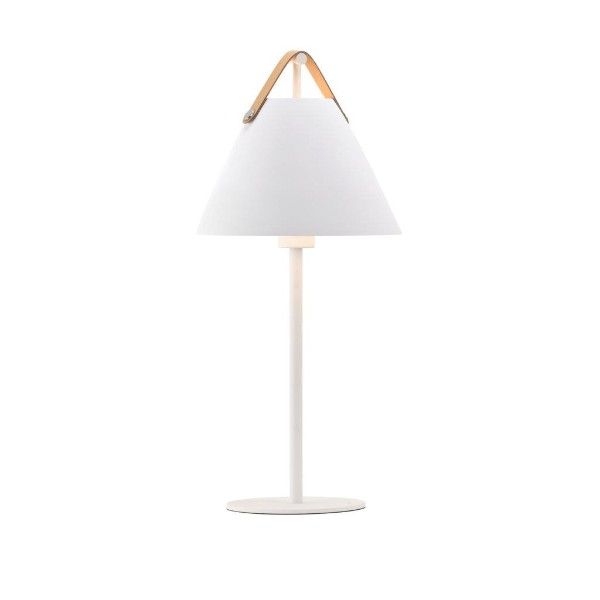 biała lampa stołowa skandynawska