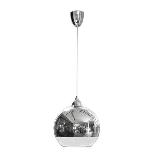 Szklana lampa wisząca Globe - srebrny klosz