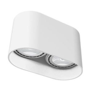 Białe oczko stropowe Oval - dwa źródła światła
