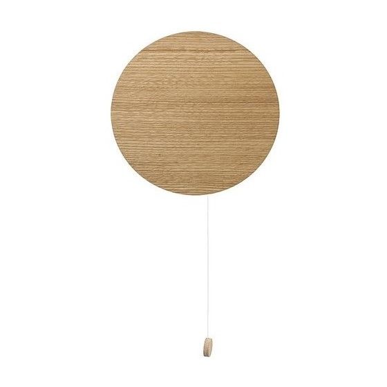 Brązowy kinkiet Minimal - okrągły, drewniany