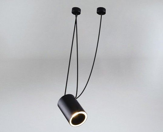 Wyjątkowa lampa wisząca Dubu z kloszem tubą - czarna