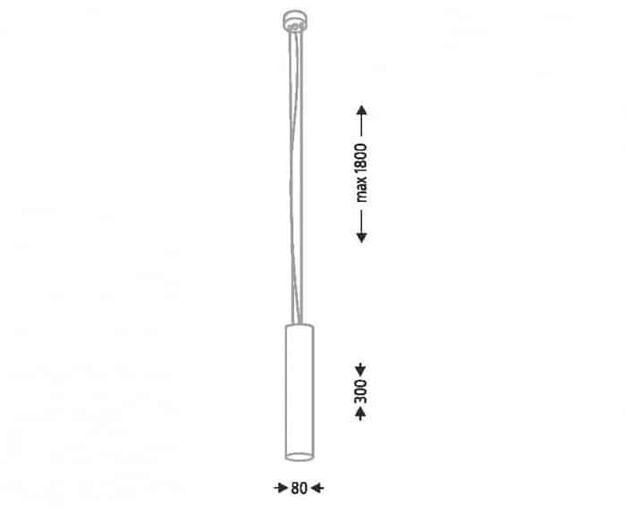 Minimalistyczna lampa tuba zwis Kobe - biała mała - 1