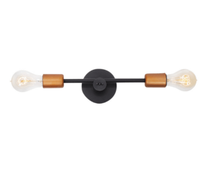 Metalowy kinkiet Sticks II - dwa ramiona, czarny (lampa sufitowa)
