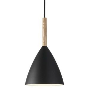 Czarna lampa wisząca Pure 20 - Nordlux - DFTP - drewniany detal