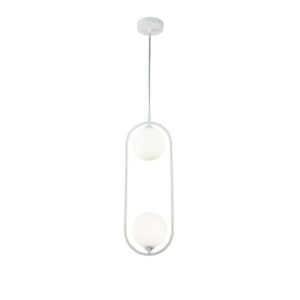 Designerska lampa wisząca Ring - biała, nowoczesna