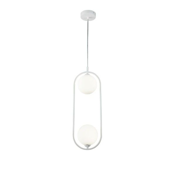OUTLET Designerska lampa wisząca Ring - biała, nowoczesna