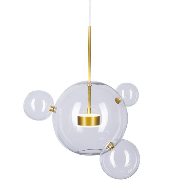 Lampa Bubbles - stylowa wisząca LED z 4 kulami z transparentnego szkła