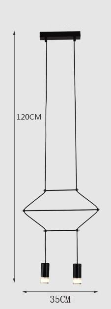 Minimalistyczna lampa wisząca Linea - czarna - 1