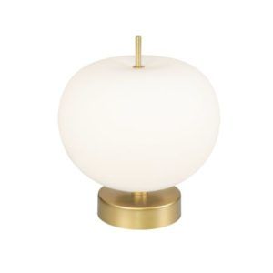 Elegancka lampa stołowa Apple - szklany klosz, złota