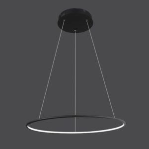 Nowoczesna lampa wisząca Shape - czarna, Ring LED, 4000K