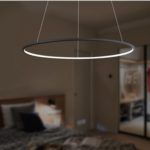 Nowoczesna lampa wisząca Shape - czarna, Ring LED, 4000K