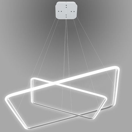 Designerska lampa wisząca Shape - białe kwadraty