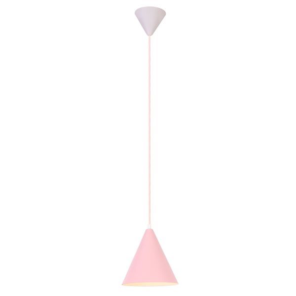 Lampa wisząca Voss z różowym kloszem