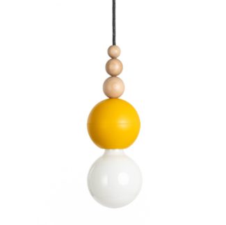 Lampa żarówkowa Loft Bala z ozdobnymi kulkami - żółta matowa