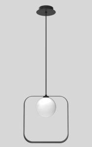 Lampa wisząca Tula z ozdobnym kwadratem - czarna