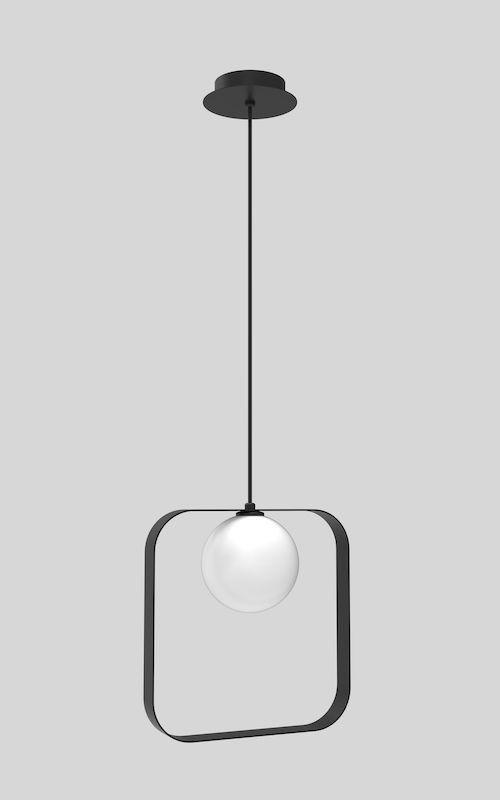 lampa z czarnym elementem dekoracyjnym