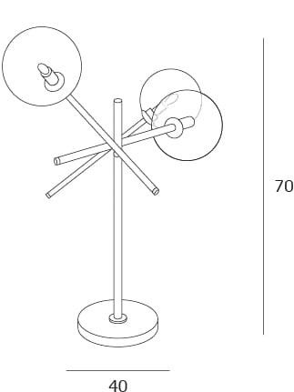 Molekularna lampa stołowa Lollipop - 3 kule - 1