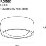 Nowoczesny plafon Kodak - mleczny klosz - 1