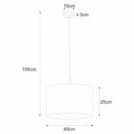 Lampa wisząca Simone czarny abażur - rysunek techniczny