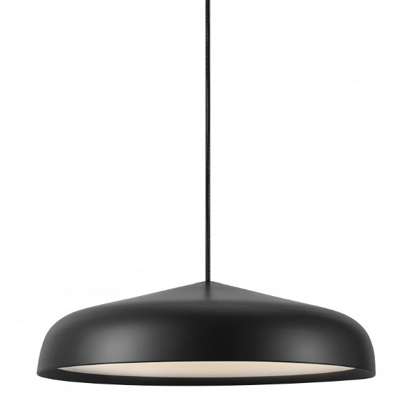 Lampa Fura - wisząca nowoczesna  nad stół - czarny klosz, LED