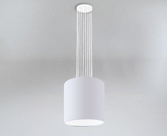 Lampa wisząca IHI druciana biała z białym abażurem