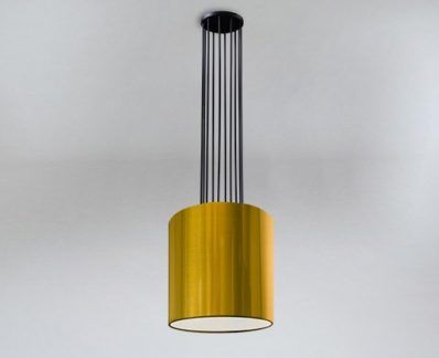 Lampa wisząca IHI ze złotym abażurem - czarna