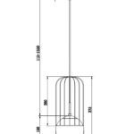 Złota lampa wisząca Telford - szklany klosz - 1