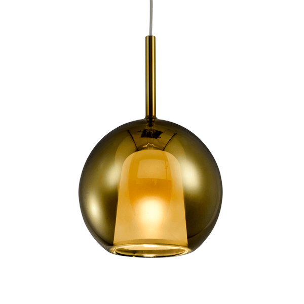 złota lampa wisząca kula